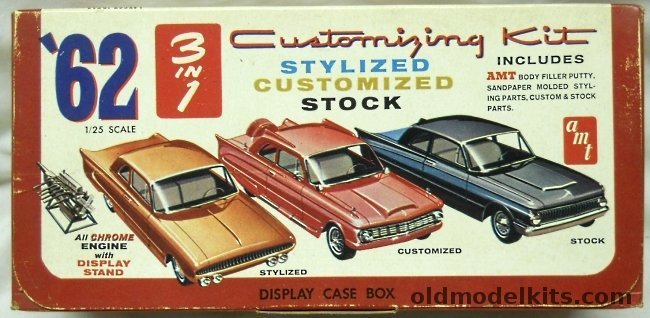 AMT 1/25 1962 Ford Falcon 2 Door 3 in 1 Kit Display Case Box Issue, S1062 plastic model kit